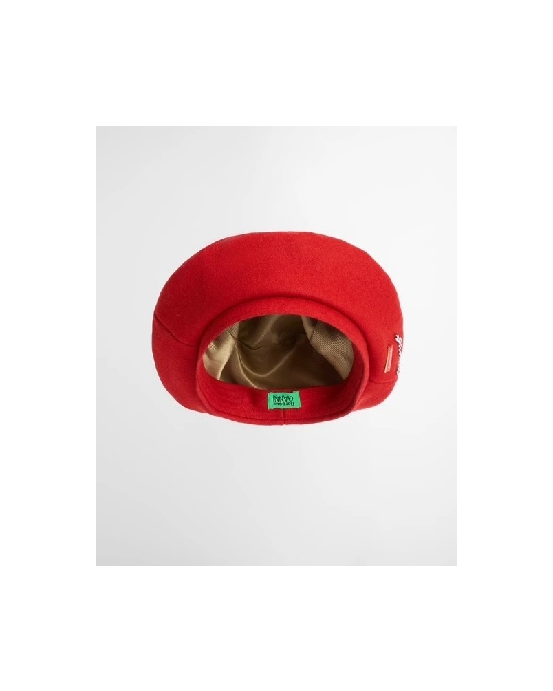 Barbour x GANNI baret hat red