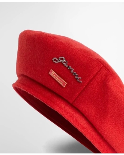 Barbour x GANNI baret hat red
