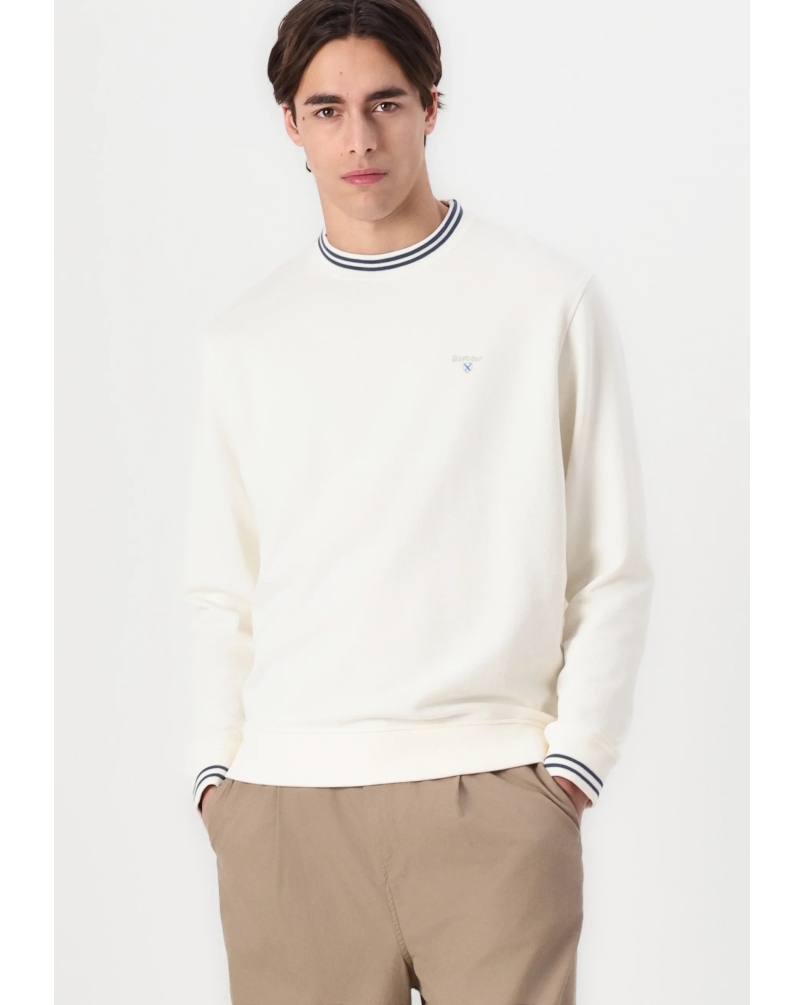 Barbour Rosford crewneck whisper white wh32 whisper white