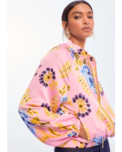 Lola Casademunt Satin printed bomber pink/multicolor