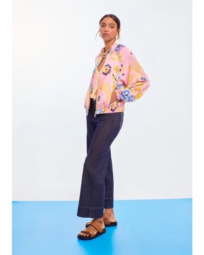 Lola Casademunt Satin printed bomber pink/multicolor