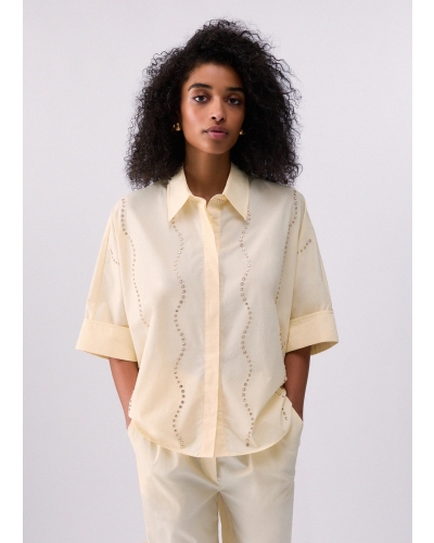 Liu Jo Shirt with rhinestones sorbet lemon