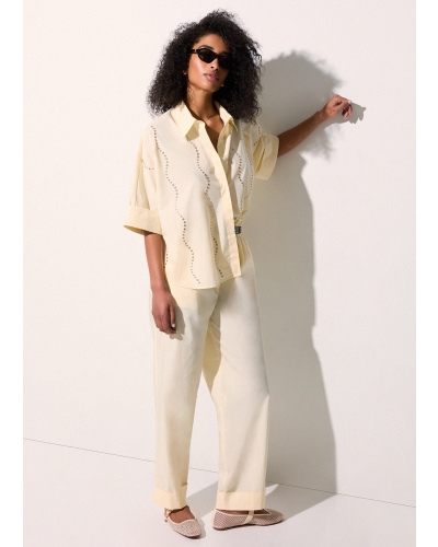 Liu Jo Shirt with rhinestones sorbet lemon