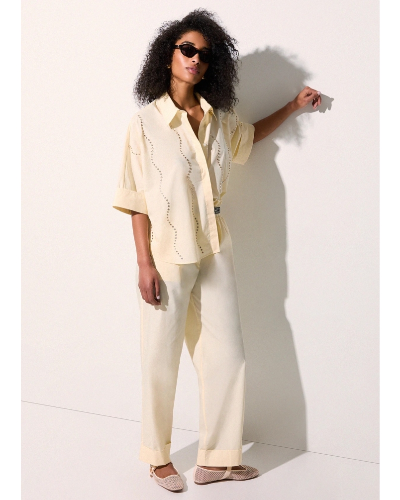 Liu Jo Shirt with rhinestones sorbet lemon