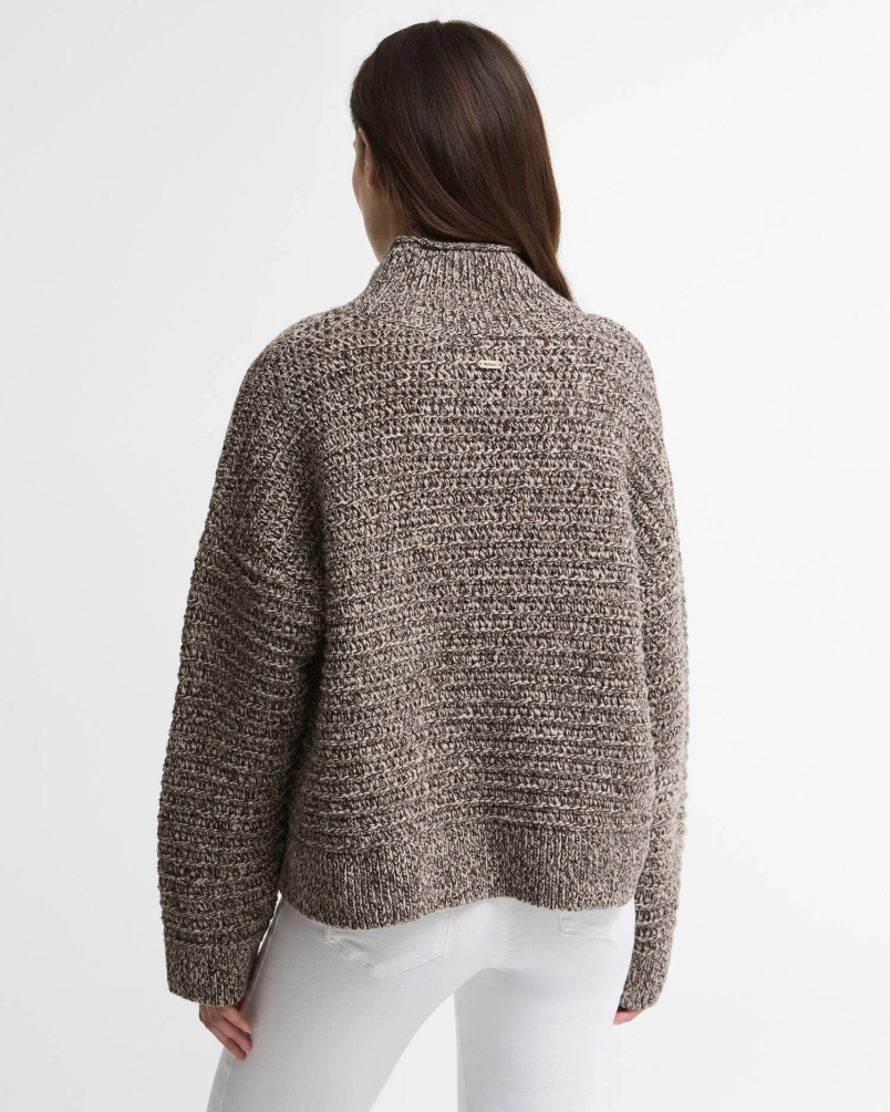 Barbour Rosamund funnel neck jumper oat