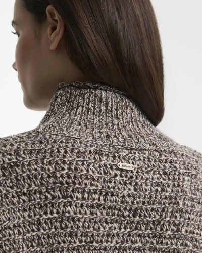 Barbour Rosamund funnel neck jumper oat