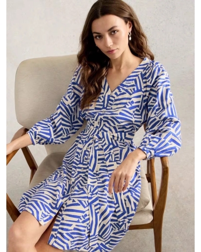 WHITE STUFF White Stuff Petra linen dress blue multi