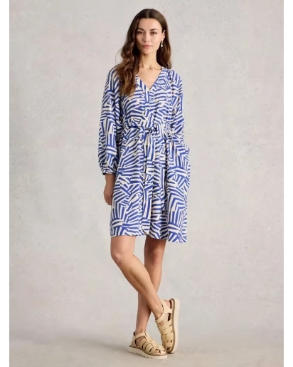 WHITE STUFF White Stuff Petra linen dress blue multi
