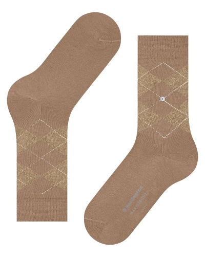 Burlington Marylebone glitter dames sokken camel