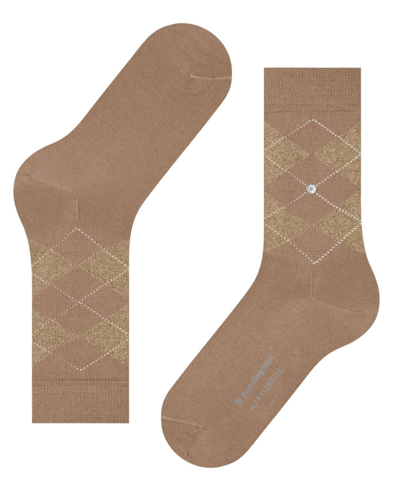 Burlington Marylebone glitter dames sokken camel