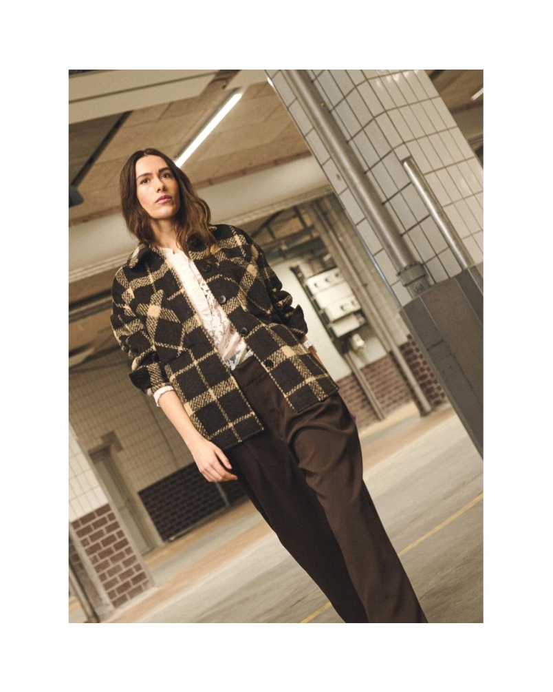 Gossia Ice shirt jacket brown check