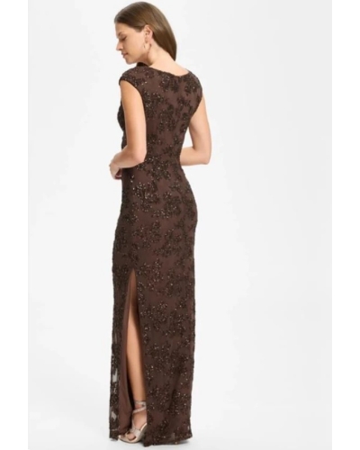 Swing Figure-hugging evening dress chocolate brown
