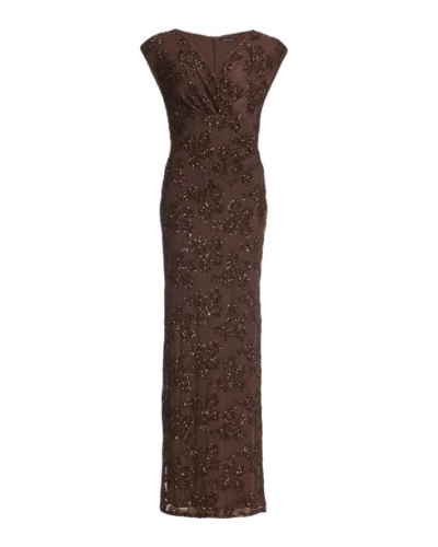 Swing Figure-hugging evening dress chocolate brown
