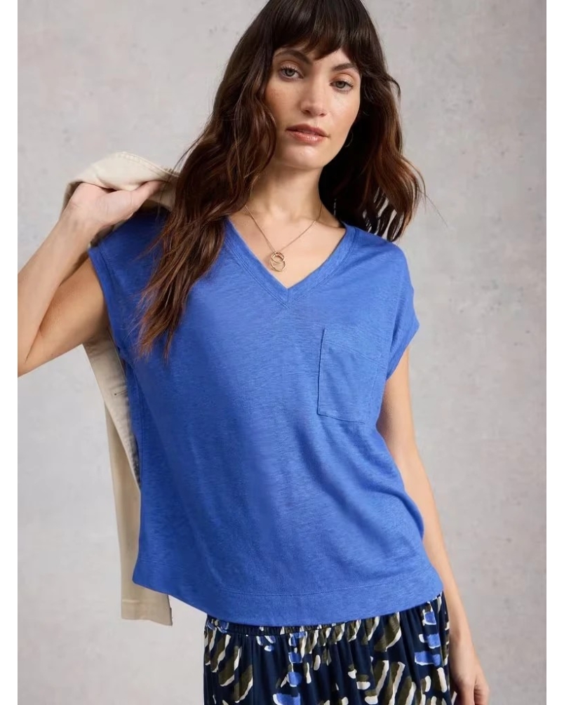 White Stuff Iris linen tee mid cora