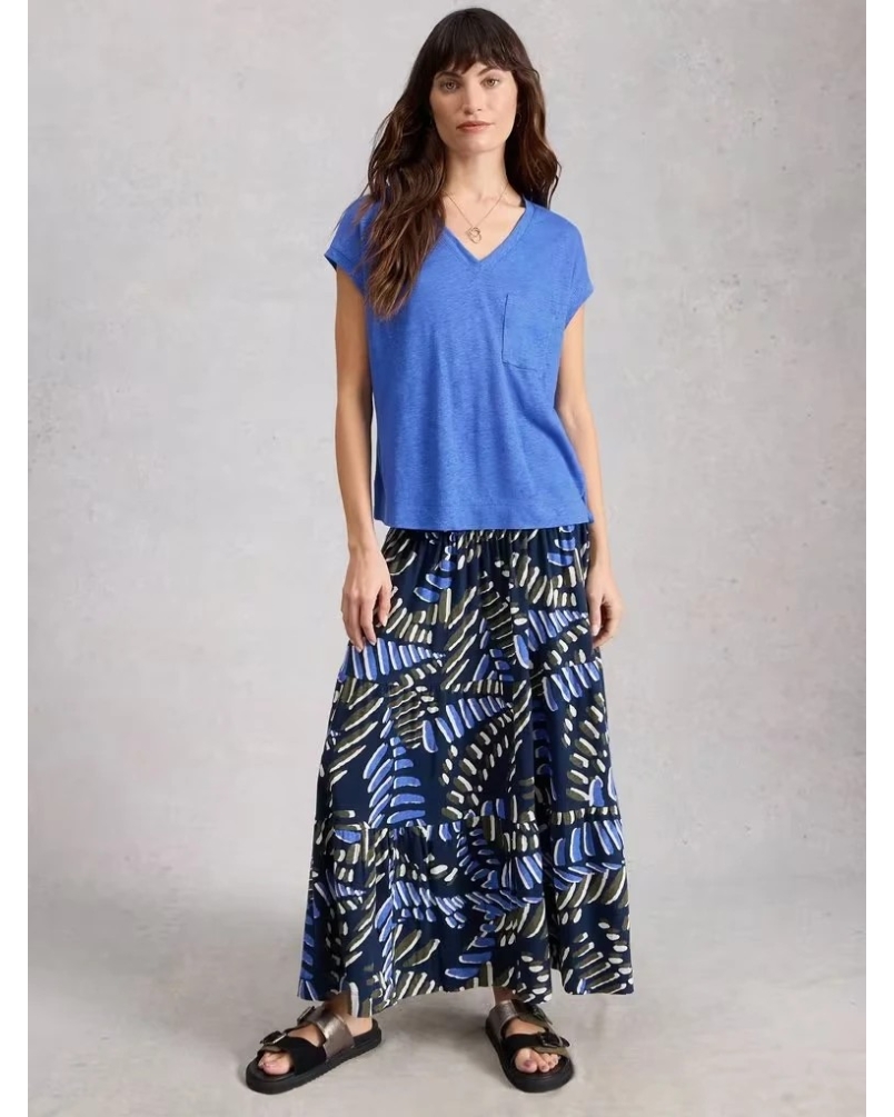 White Stuff Iris linen tee mid cora