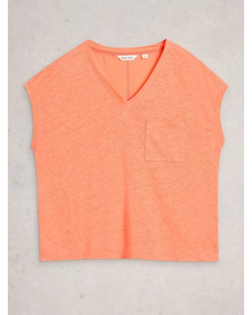White Stuff Iris linen tee mid cora