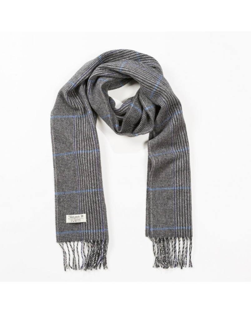 John Hanly Irish wool scarf light grey charcoal
