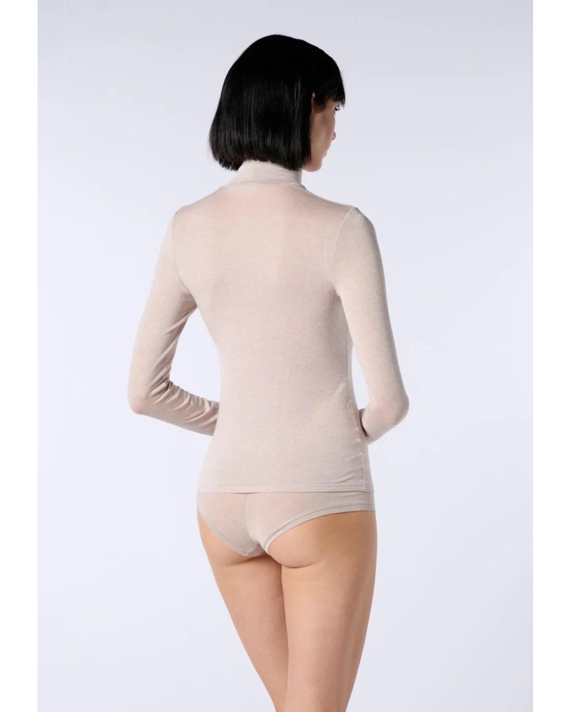 Oroblu Perfect line cashmere turtle neck long sleeve beige