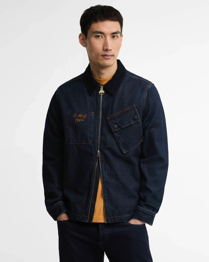 Barbour International Steve McQueen radial overshirt indigo