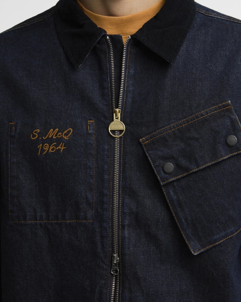 Barbour International Steve McQueen radial overshirt indigo
