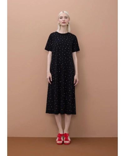 Lola Casademunt Short sleeve dress with studs black black