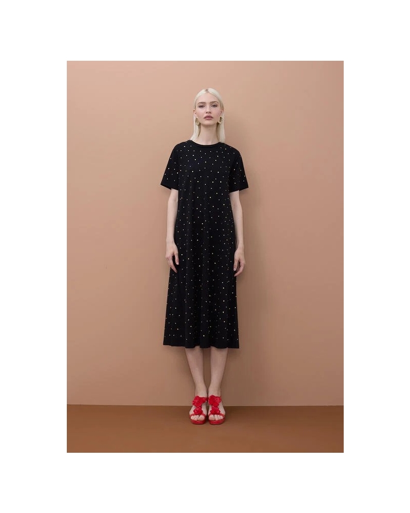 Lola Casademunt Short sleeve dress with studs black black