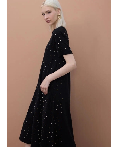 LOLA CASADEMUNT Lola Casademunt Short sleeve dress with studs black