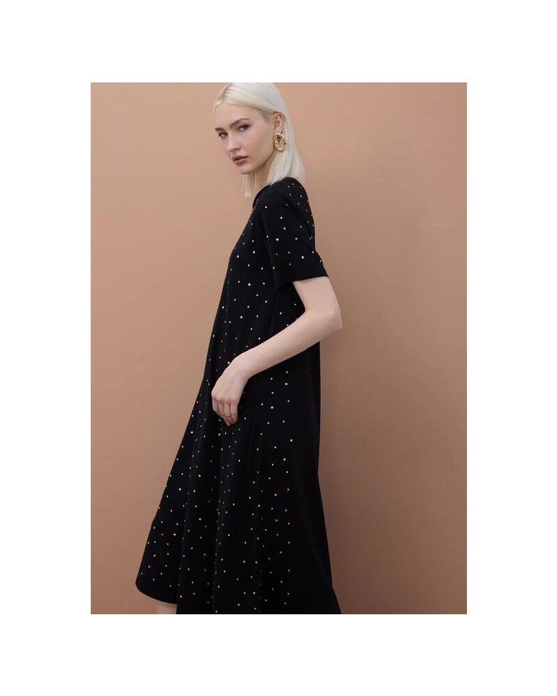 Lola Casademunt Short sleeve dress with studs black black