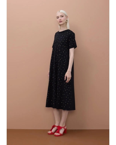 Lola Casademunt Short sleeve dress with studs black black