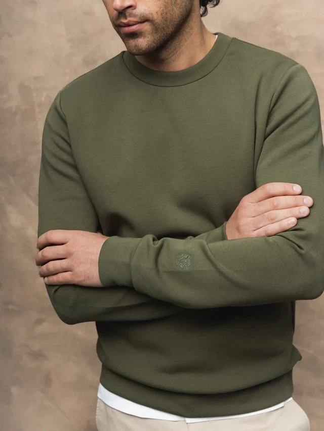 Mos Mosh Gallery Abel Crew Neck Sweat dark army green