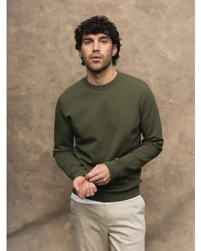 Mos Mosh Gallery Abel Crew Neck Sweat dark army green