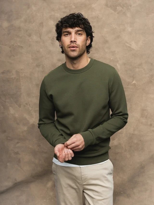 Mos Mosh Gallery Abel Crew Neck Sweat dark army green