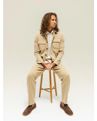 Mos Mosh Gallery Austin knit overshirt dune dune