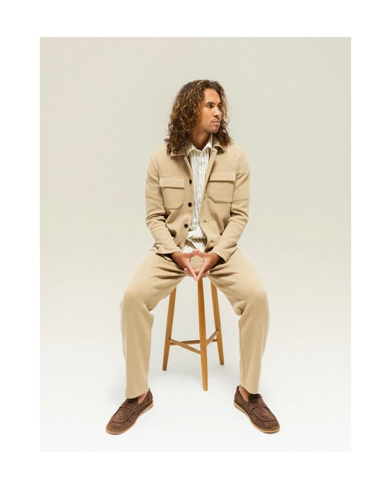 Mos Mosh Gallery Austin knit overshirt dune dune
