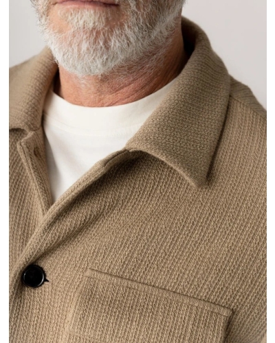 Mos Mosh Gallery Austin knit overshirt dune dune