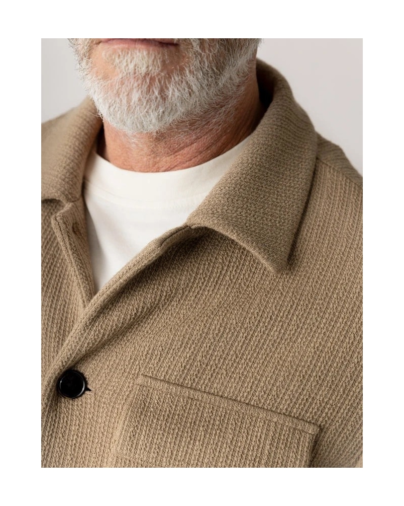 Mos Mosh Gallery Austin knit overshirt dune dune