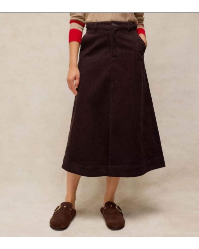 White Stuff Albie Midi Skirt dark brown