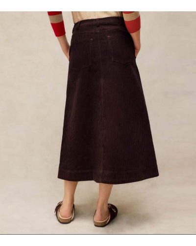 White Stuff Albie Midi Skirt dark brown