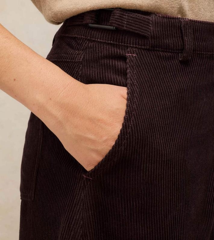 White Stuff Albie Midi Skirt dark brown