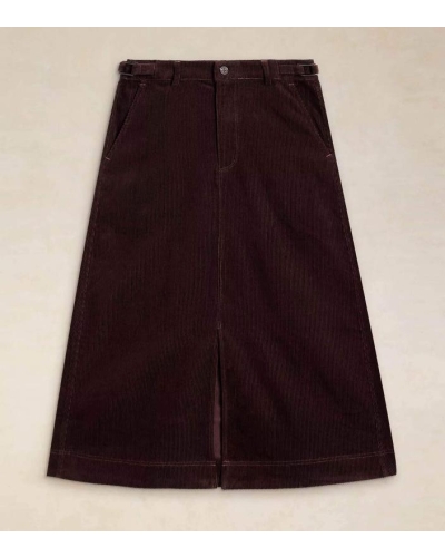 White Stuff Albie Midi Skirt dark brown