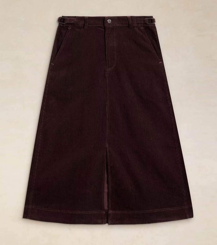 White Stuff Albie Midi Skirt dark brown