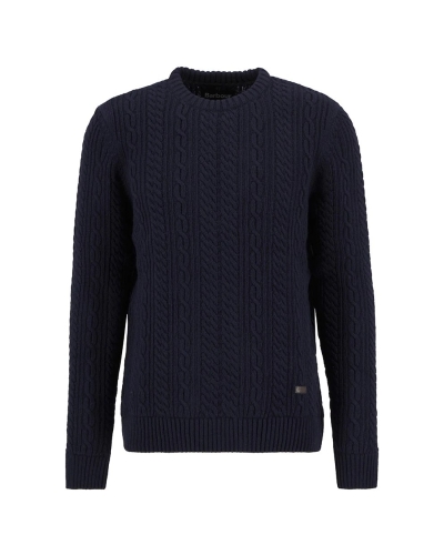Barbour Lowfen cable crew neck navy navy