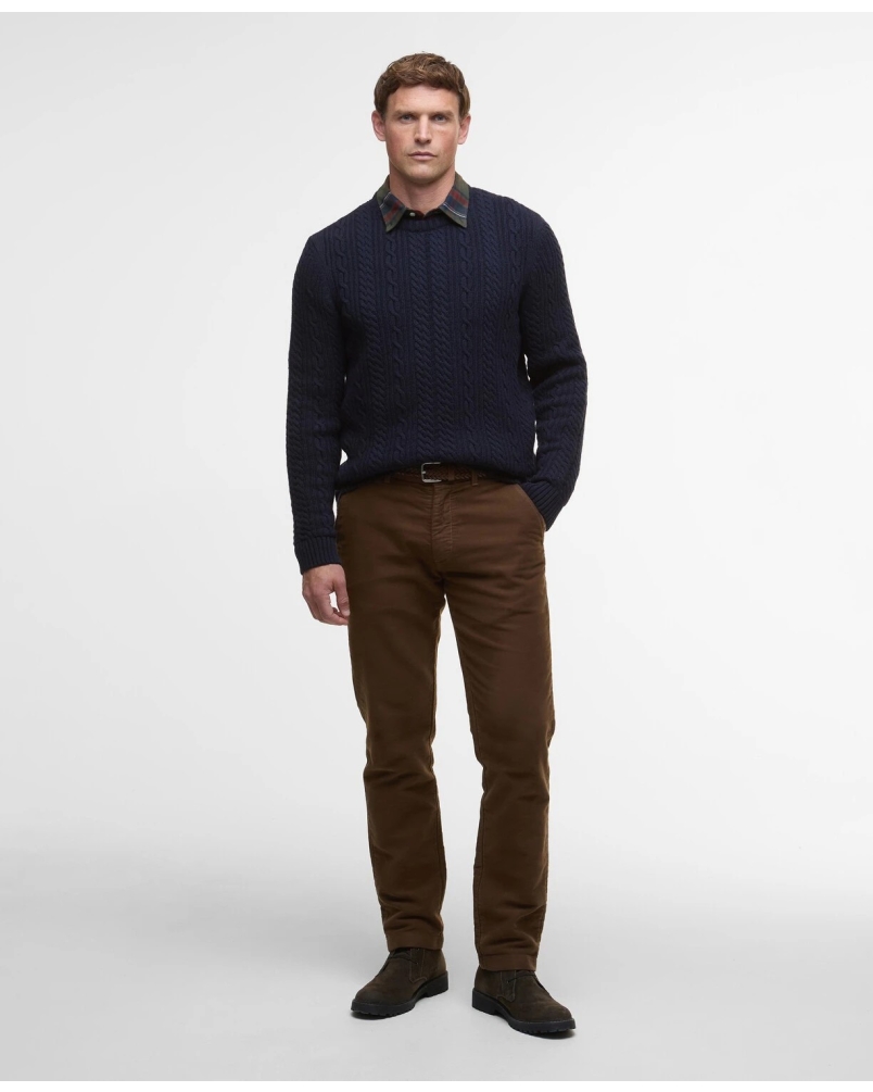 Barbour Lowfen cable crew neck navy navy