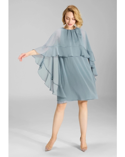 Swing Short cape dress ice blue ice blue