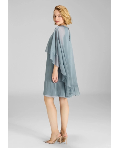 Swing Short cape dress ice blue ice blue