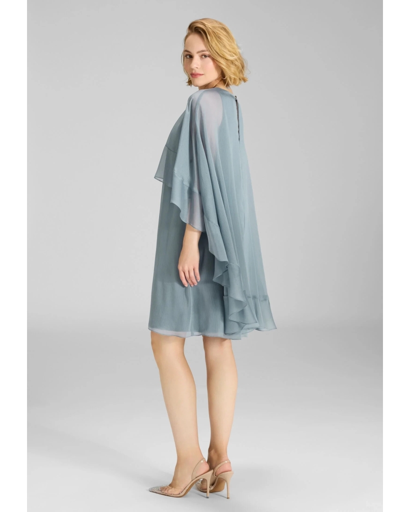 Swing Short cape dress ice blue ice blue