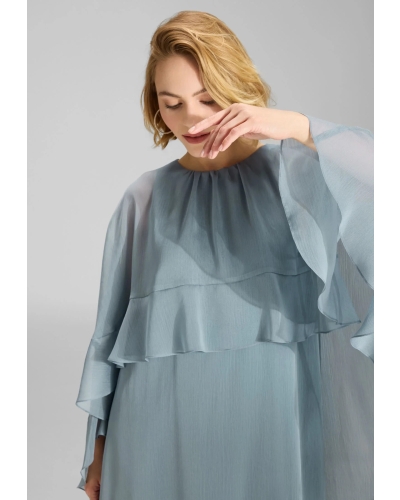 Swing Short cape dress ice blue ice blue