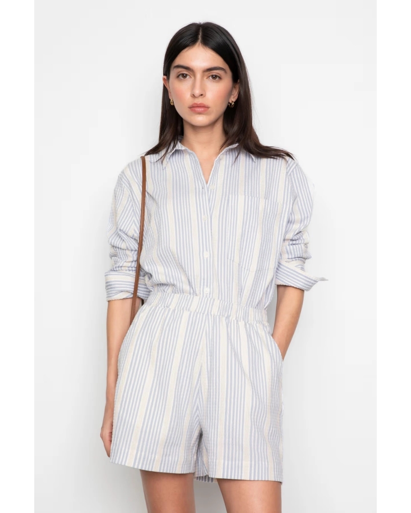 Camilla Pihl Bibi crepe shirt blue stripe
