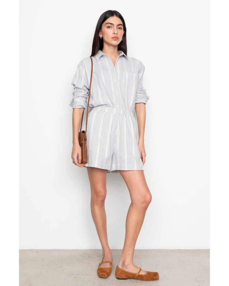 Camilla Pihl Bibi crepe shirt blue stripe