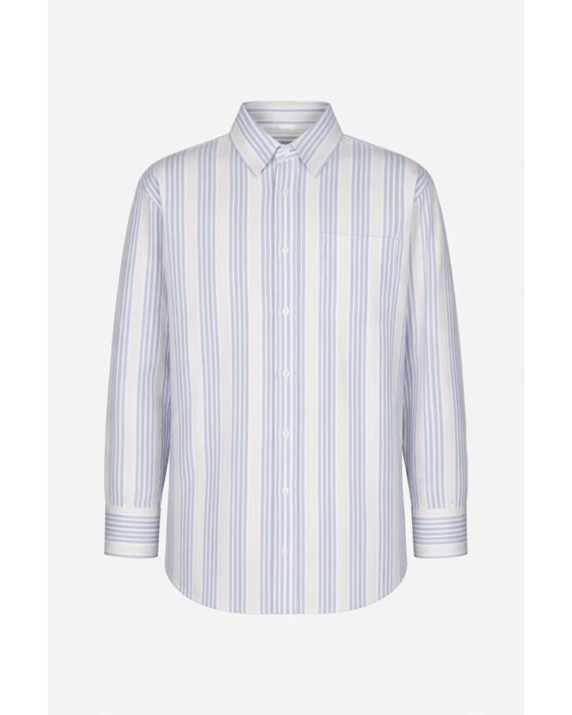 Camilla Pihl Bibi crepe shirt blue stripe